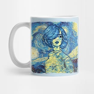 Girl Van Gogh Style Mug